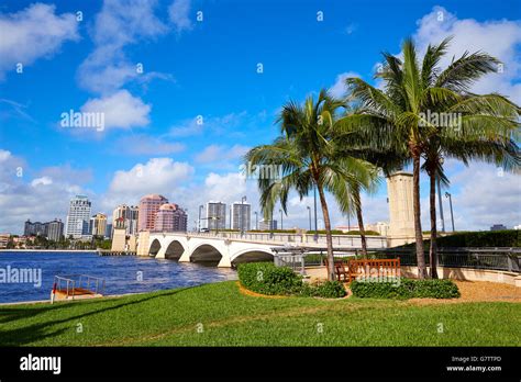 Palm Beach Skyline Royal Park Bridge In Florida Usa Stock Photo Alamy