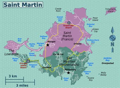 Political Map Of St Maarten St Maarten Political Map Vidiani