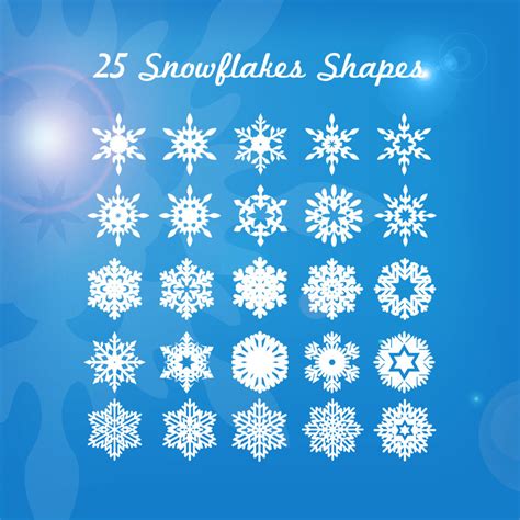 25 Snowflakes Shapes Psd Free Psd File