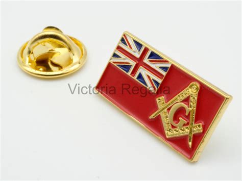 Merchant Navy Flag Masonic Square Compass And G Symbol Freemason Lapel Pin