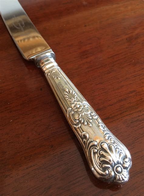 Antiques Atlas Solid Silver Kings Pattern Bread Knife