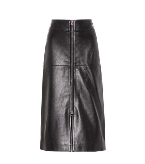 Women Genuine Lambskin 100 Leather Below Knee Skirt Black Stylish