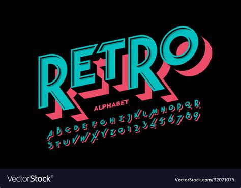 Retro Style Font Design Royalty Free Vector Image