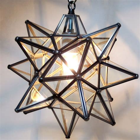 Moravian Glass Star Light Fixture 12 Clear Star Pendant Lighting