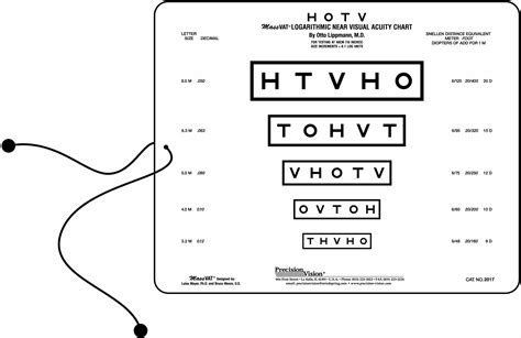 Hotv Massvat Double Sided Near Vision Chart Precision Vision