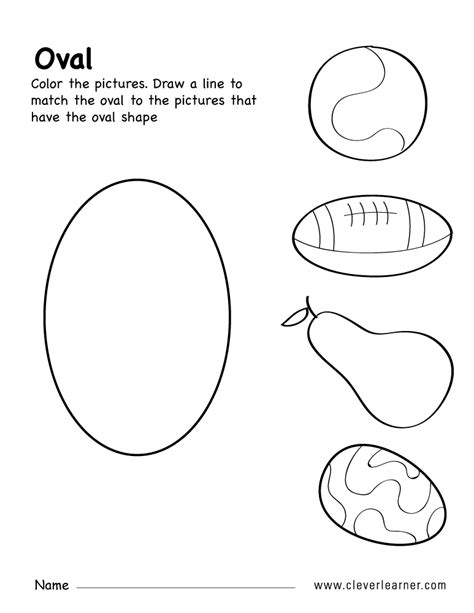 Oval Shape Worksheet For Preschool Free Printable Templates