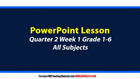 Powerpoint Lesson Quarter Week Grade Deped Teachers Hub