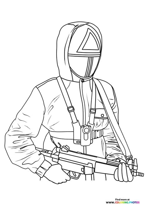 Squid Game Solider Coloring Pages For Kids