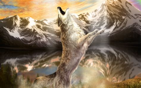 Painting Art Wolf Wallpapers Hd Desktop And Mobile