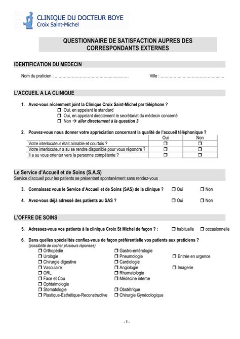 questionnaire de satisfaction
