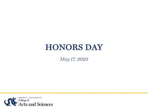 Honors Day Awards – 2023 Program by Drexel College of Arts and Sciences