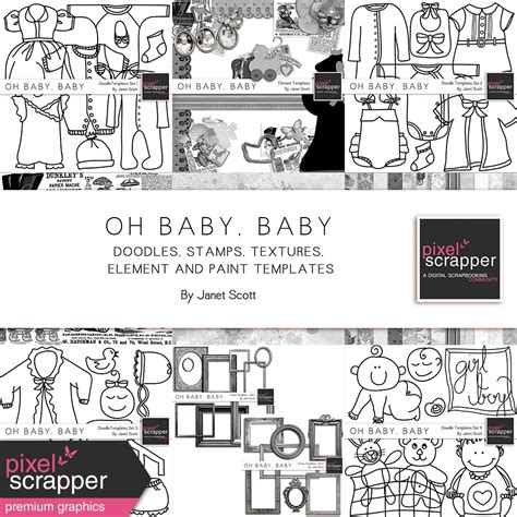 Oh Baby Baby Template Bundle By Janet Kemp DigitalScrapbook Com Digital Scrapbooking