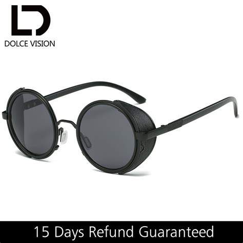 dolce vision vintage round mirror sunglasses women high quality retro ladies shades metal sun