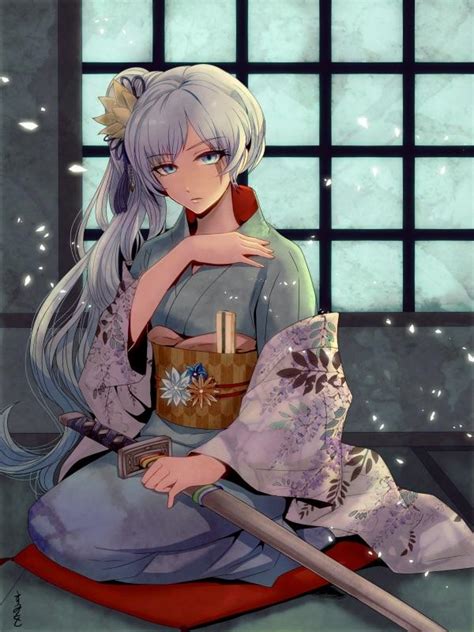 Anime Girl With Katana And Kimono