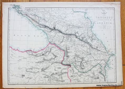 1865 The Caucasus Circassia Georgia Andc And Armenia Antique Map