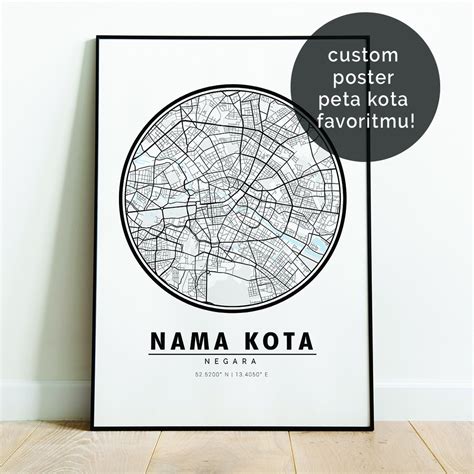 Maybe you would like to learn more about one of these? Custom Poster Peta Kota (Style: Round) | Shopee Indonesia