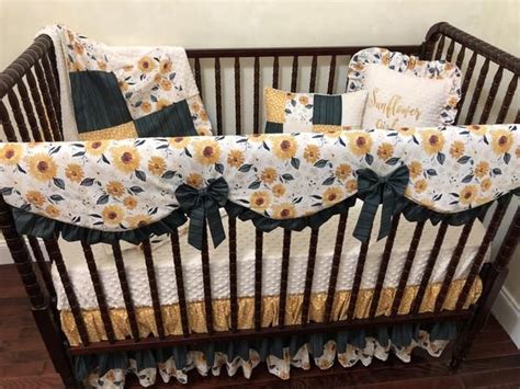 Maybe you would like to learn more about one of these? Sunflower Girl Crib Bedding,, Girl Baby Bedding in Gold ...