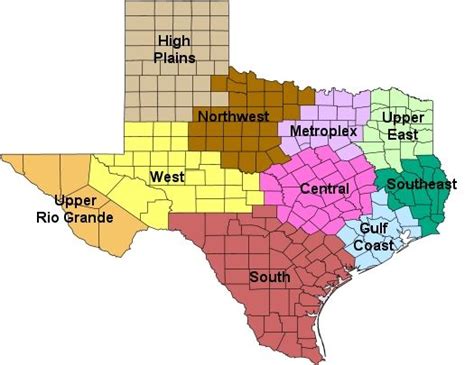 Map Of Texas Regions Texas Map Texas Scenery Texas Travel