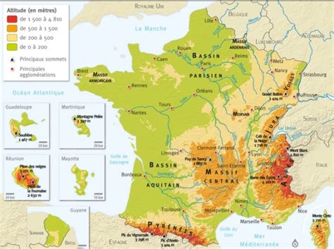 Carte De France Montagne Carte Des Reliefs Et Fleuves De France My Blog