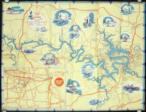 Resort Guide And Map Lake Of The Ozarks 1938 Map Title Lake Of The