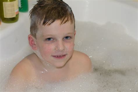 Child Boy Bathing Stock Photo Image Of Camera Blond 84811568