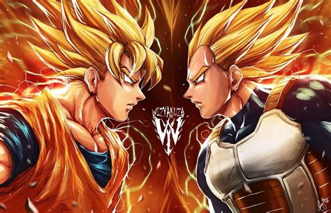 Goku Vs Vegeta By Wizyakuza Dragon Ball Goku Dragon Ball Art Dragon