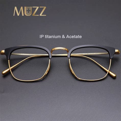muzz men s full rim square titanium acetate frame eyeglasses 1112 eyeglass frames for men