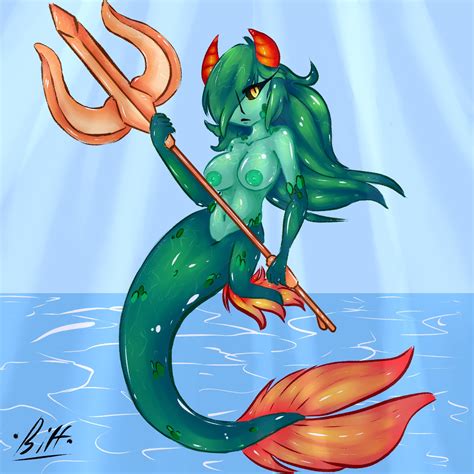 Rule 34 Bihhi Calamity Mod Green Scales Mermaid Monster Girl Siren
