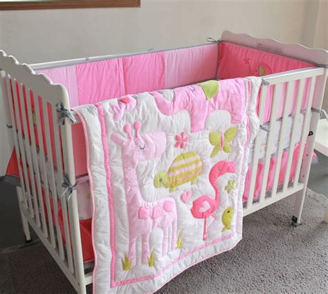 When buying cradle beddings, always choose a set instead of having to buy it individually. 7 Pcs Flamingos Baby Bedding Set Baby cradle crib cot ...