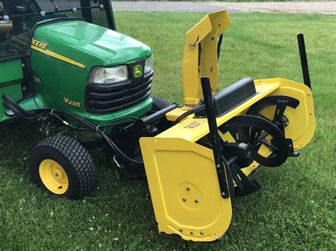 John Deere X485 Lawn Tractor With Cozy Cab Snowblower Mower Deck Le