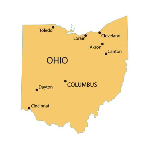 Ohio State Map With Cities And Towns Large Detailed Elevation Map Of