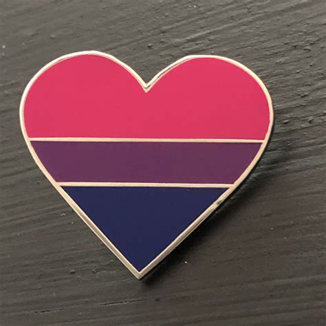 Bisexual Pride Flag Hard Enamel Heart Pins Lesbian Gay Etsy