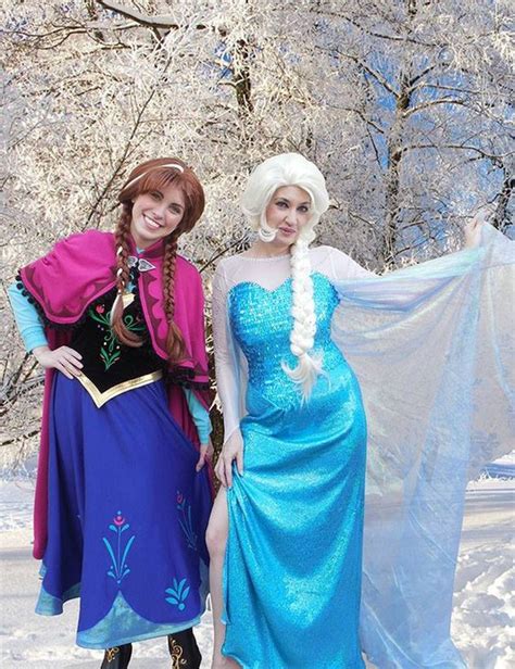 Elsa And Anna Frozen Costumes Etsy Frozen Costume Anna Frozen Costume Couple Halloween