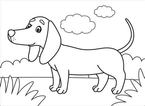 Happy Dachshund Coloring Page Free Printable Coloring Pages For Kids