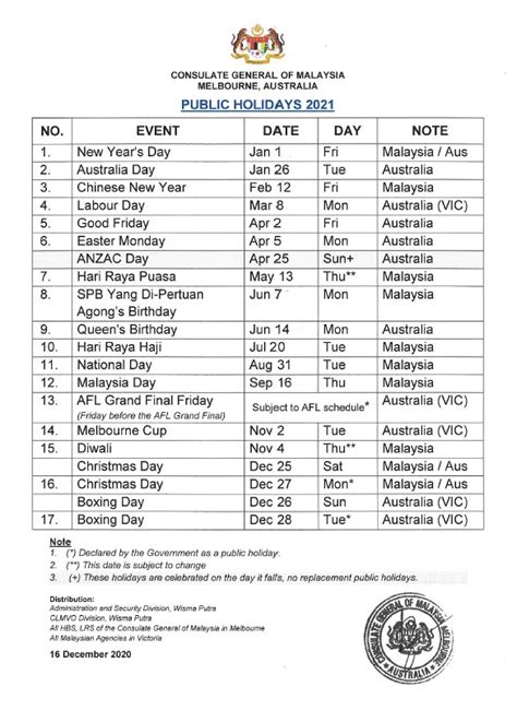 2021 Public Holiday Malaysia Julianagwf