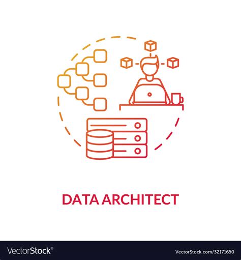Data Architect Red Gradient Concept Icon Vector Image