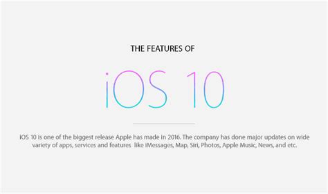 Ios 10 Features Everything You Need To Know About Infographic