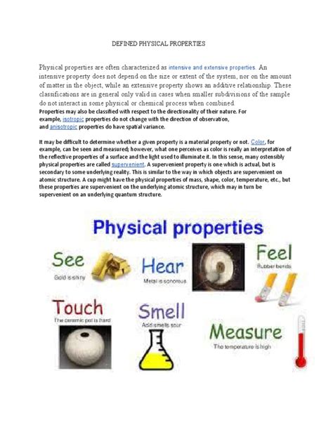 Defined Physical Properties Pdf