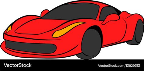 Red Car Icon Cartoon Royalty Free Vector Image