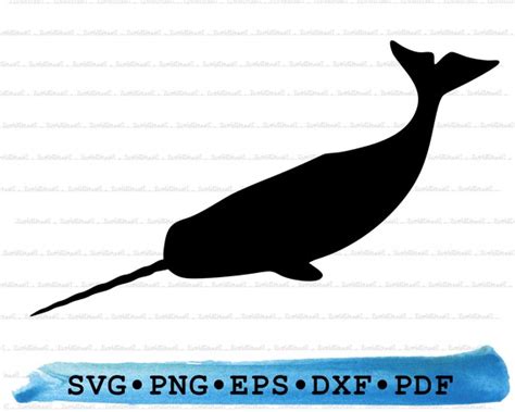 Narwhal Svg Narwhal Silhouette Ocean Creature Sea Cricut Etsy