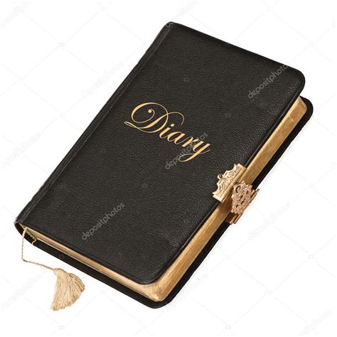 Black Diary Book With Golden Decoration Stock Photo By ©liligraphie