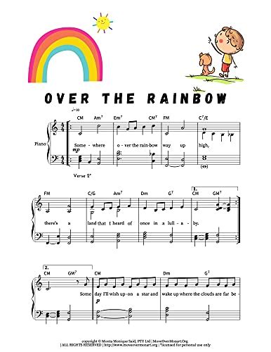 Over The Rainbow Easy Piano Play Songs Kindle Edition By Said