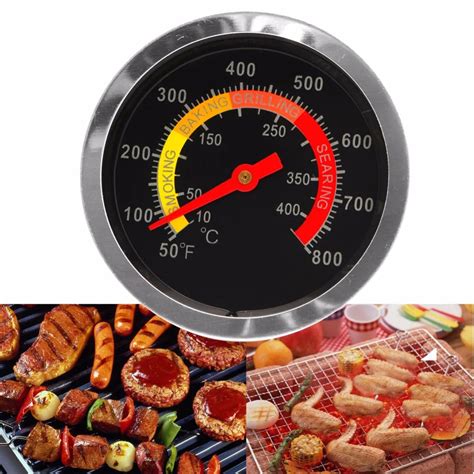 Outdoor Barbecue Bbq Stainless Steel Display Thermometer Roast Barbecue