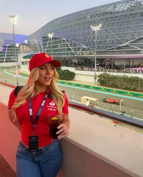 Elle Brooke Gorgeous In Red As She Shows Off Ferrari Outfit At Abu Dhabi Gp Daily Star