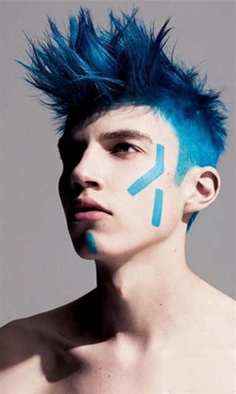 Blue Punk Hairstyle For Men Mens Hair Colour Hair Color Crazy Hair