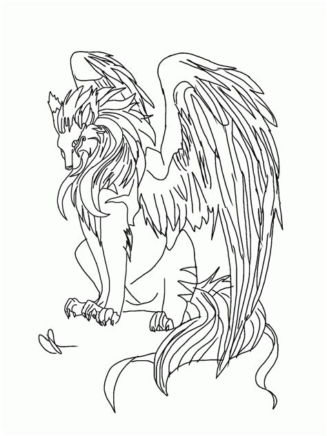 Anime Wolf With Wings Coloring Pages