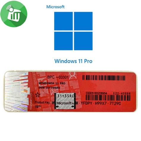 Microsoft Windows 11 Pro License Key Coa Sticker