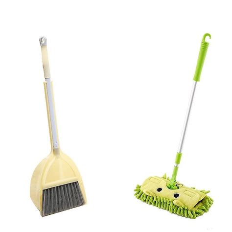 Cute Cartoon Pattern Mini Mop Broom And Dustpan Set Cleaning Tool