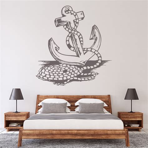 Rope And Anchor Wall Sticker Nautical Wall Decal Art Ebay