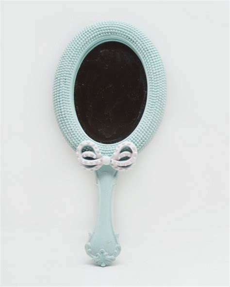 Beaded Oval Vintage Hand Held Mirrors Ribbon Adornment Vintage Vanity